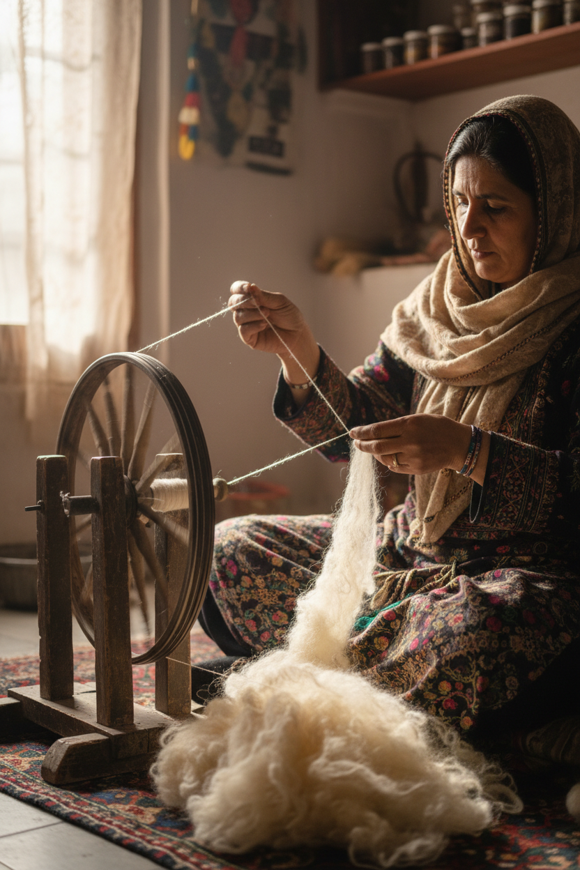 Machine-Spun vs. Hand-Spun Pashmina: Why 12-16 Microns Matter