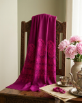 Fuchsia Tone-on-Tone Paisley Maheen Kari — Handwoven in Kashmir — image 5