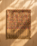 Mustard Golden Chinar Pallu Kani Cashmere Pashmina Shawl — Handwoven in Kashmir — image 3