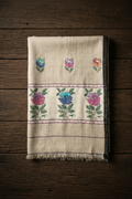 Natural Beige Garden Floral Butti Kani Cashmere Pashmina Shawl — Handwoven in Kashmir — image 5