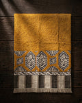 Mustard Medallion Border Kani Cashmere Pashmina Shawl — Handwoven in Kashmir — image 4