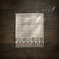 Cream Coffee Stripe Paisley Border Kani Cashmere Pashmina Shawl — Handwoven in Kashmir — image 3