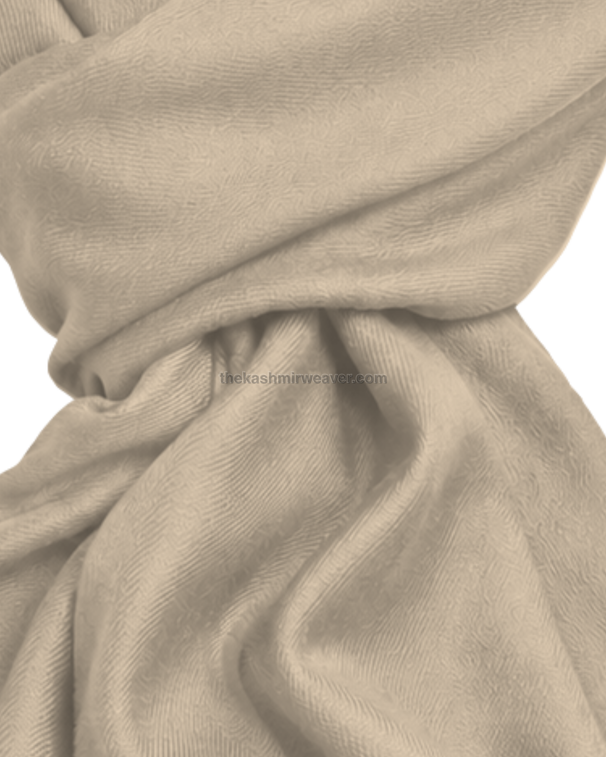 Cream Yellow Cashmere Pashmina Shawl — close-up texture zoom