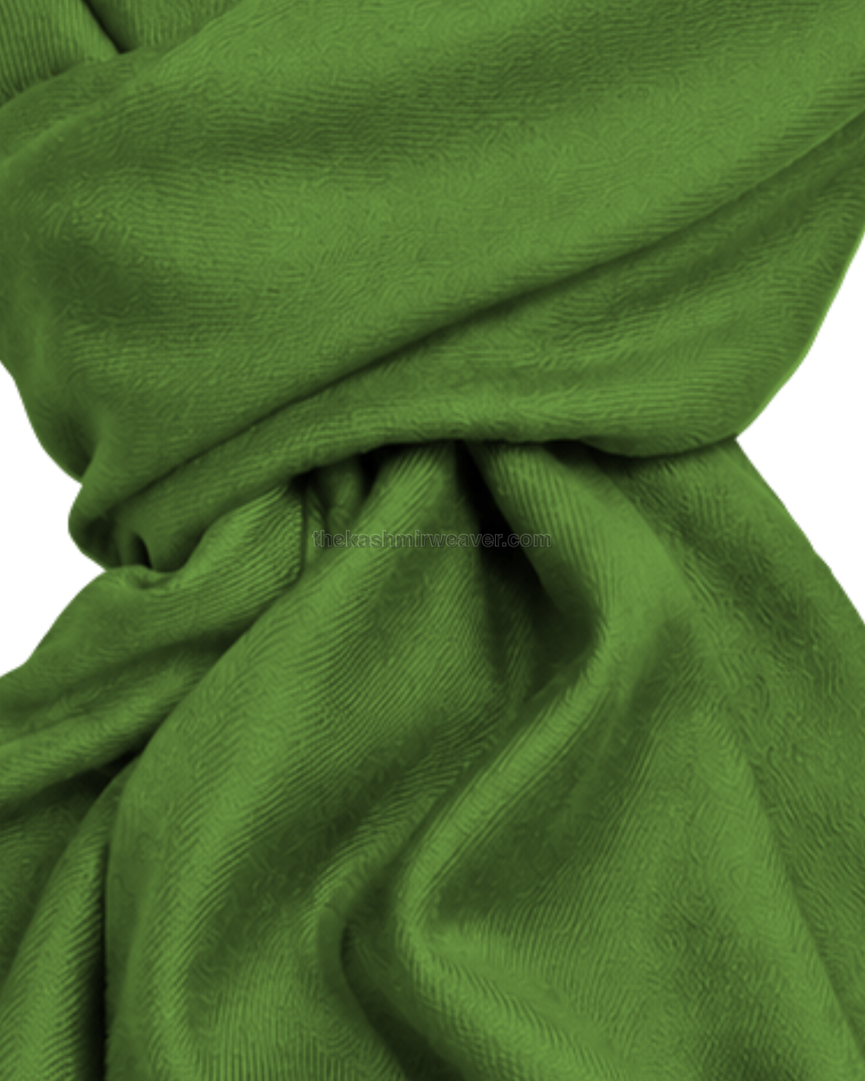 Green Cashmere Pashmina Shawl — close-up texture zoom