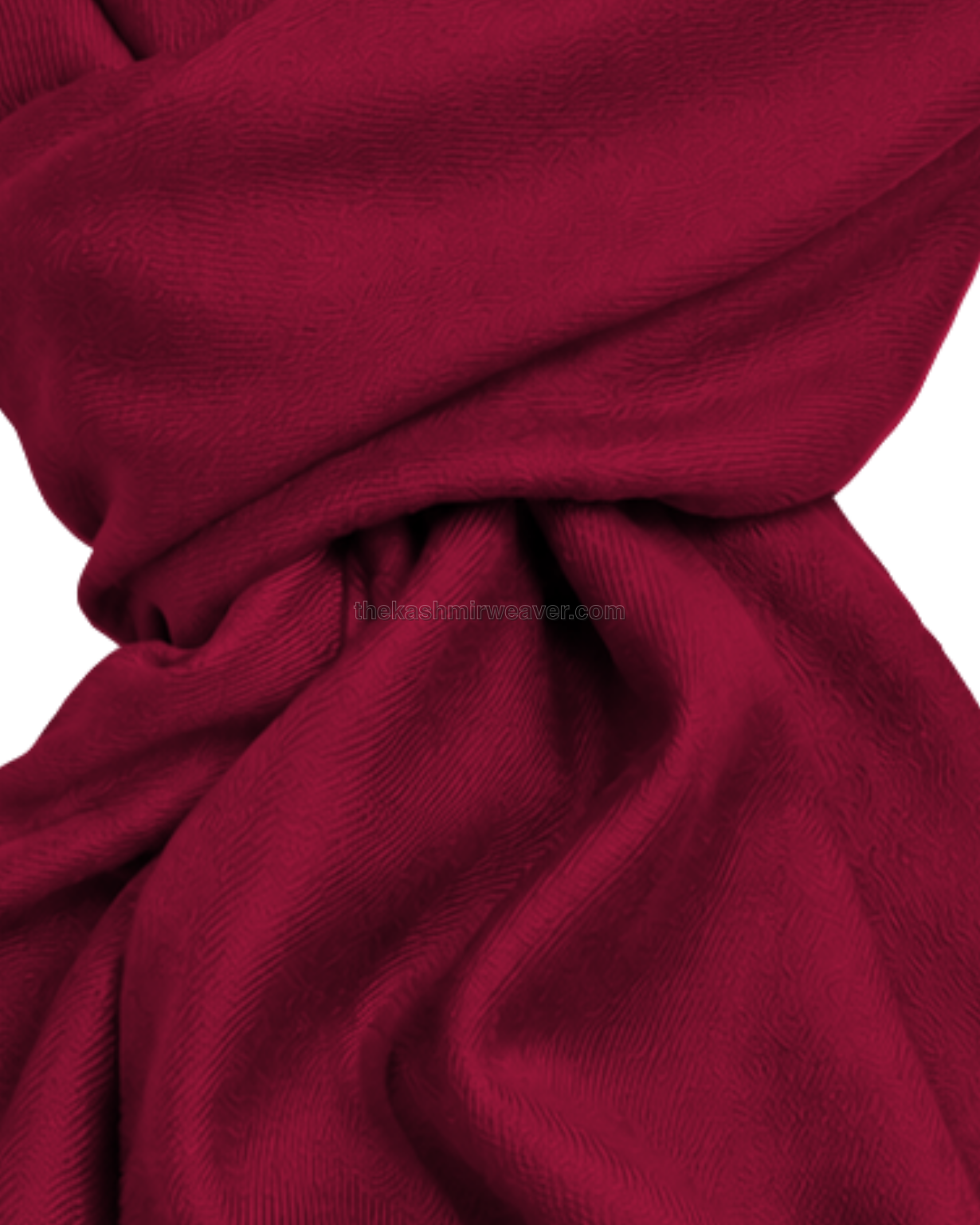 Red Cashmere Pashmina Shawl — close-up texture zoom