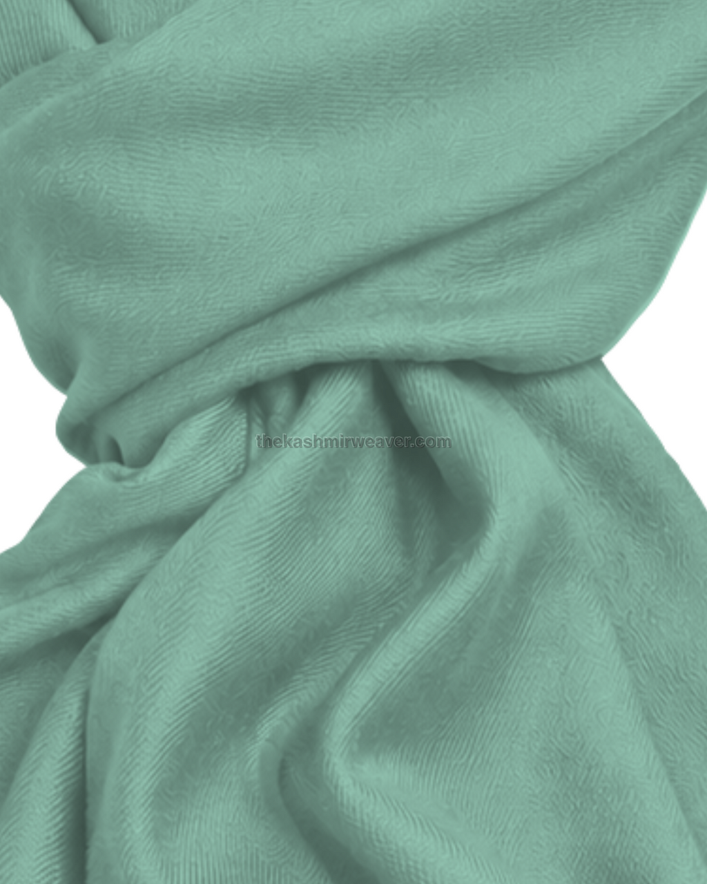 Pale Sage Green Cashmere Pashmina Shawl — close-up texture zoom