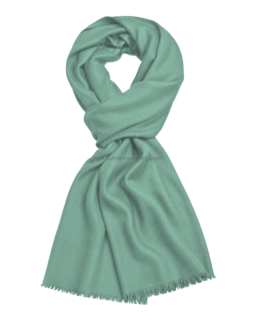 Pale Sage Green Cashmere Pashmina Shawl — flat view