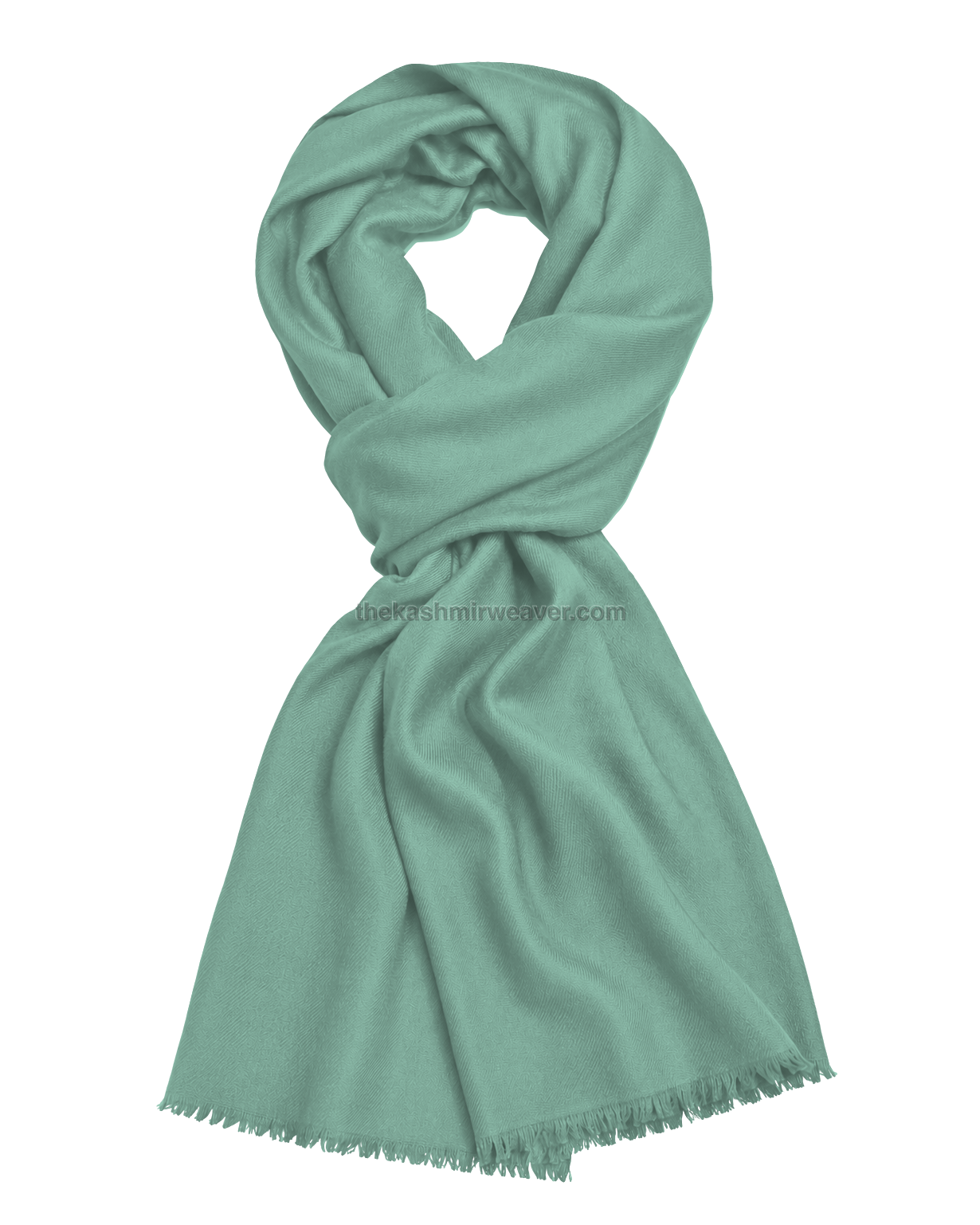 Pale Sage Green Cashmere Pashmina Shawl — flat view