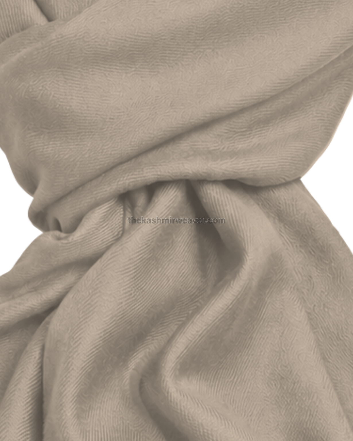 Beige Brown Cashmere Pashmina Shawl — close-up texture zoom