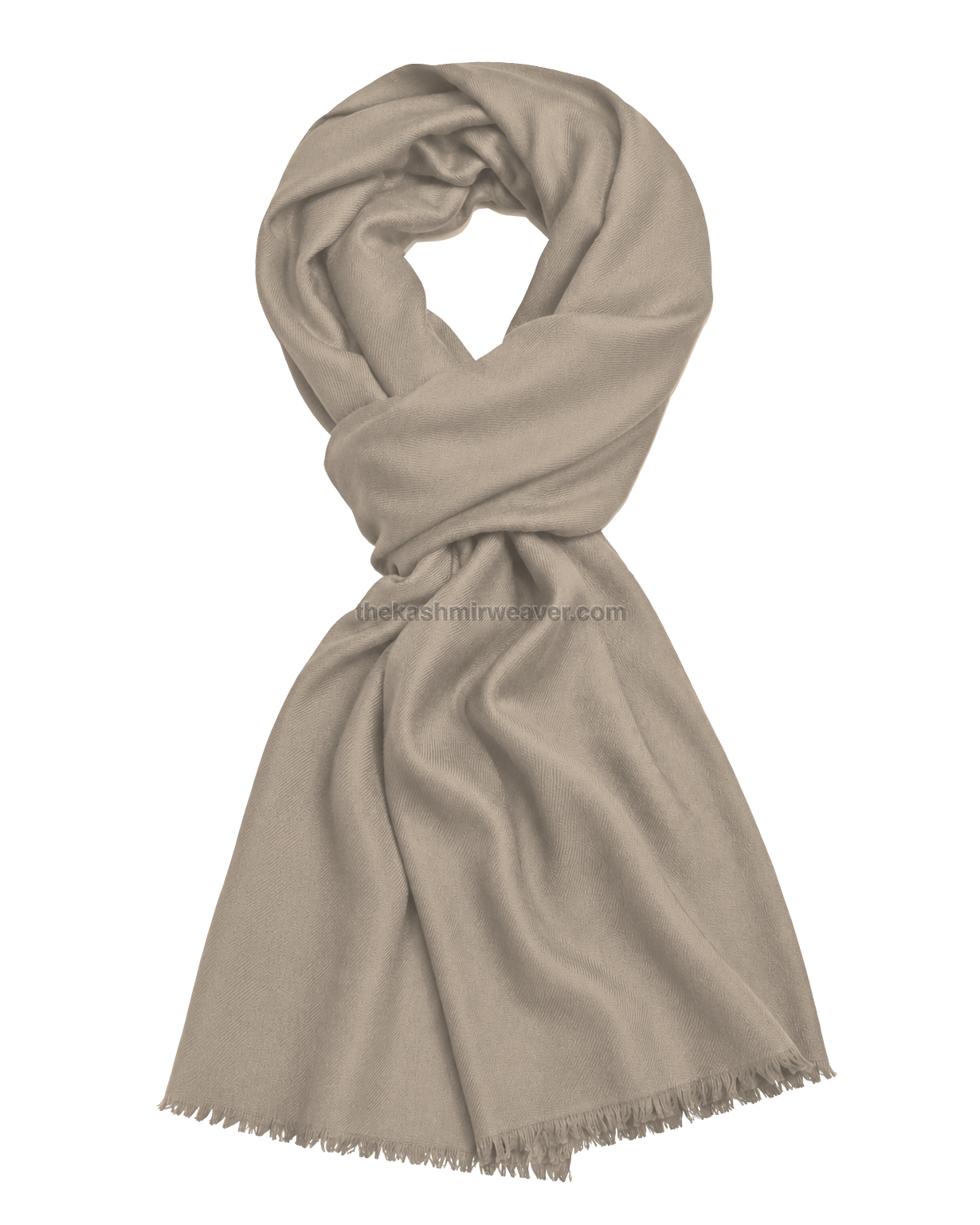 Beige Brown Cashmere Pashmina Shawl — flat view
