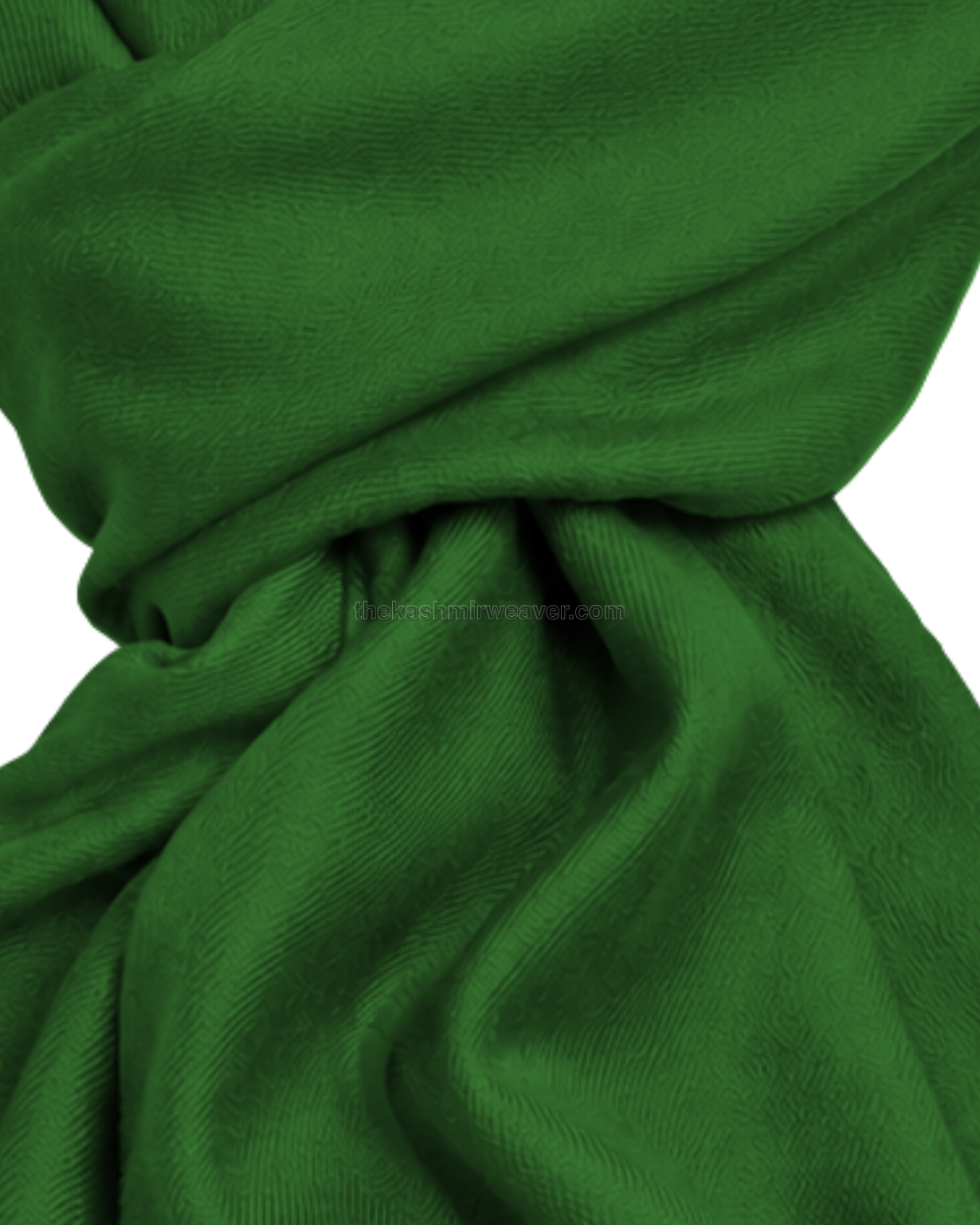 Green Cashmere Pashmina Shawl — close-up texture zoom