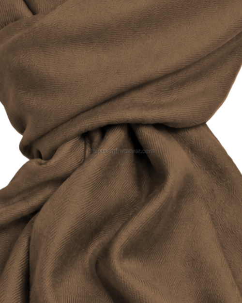 Camel Brown Cashmere Pashmina Shawl — close-up texture zoom