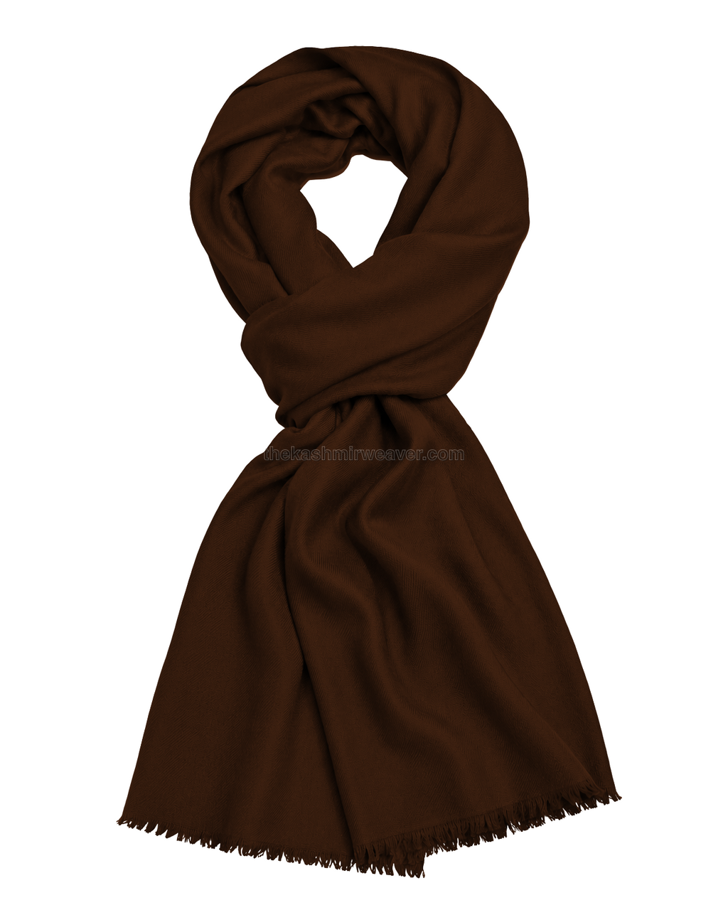 Chocolate Brown Cashmere Pashmina Shawl — flat view