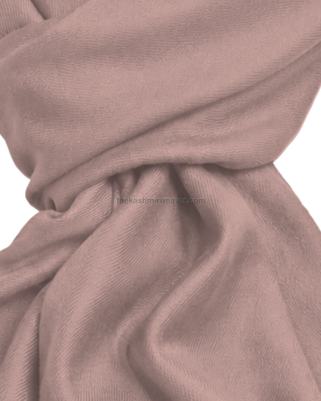 Dusty Rose Pink Cashmere Pashmina Shawl — close-up texture zoom