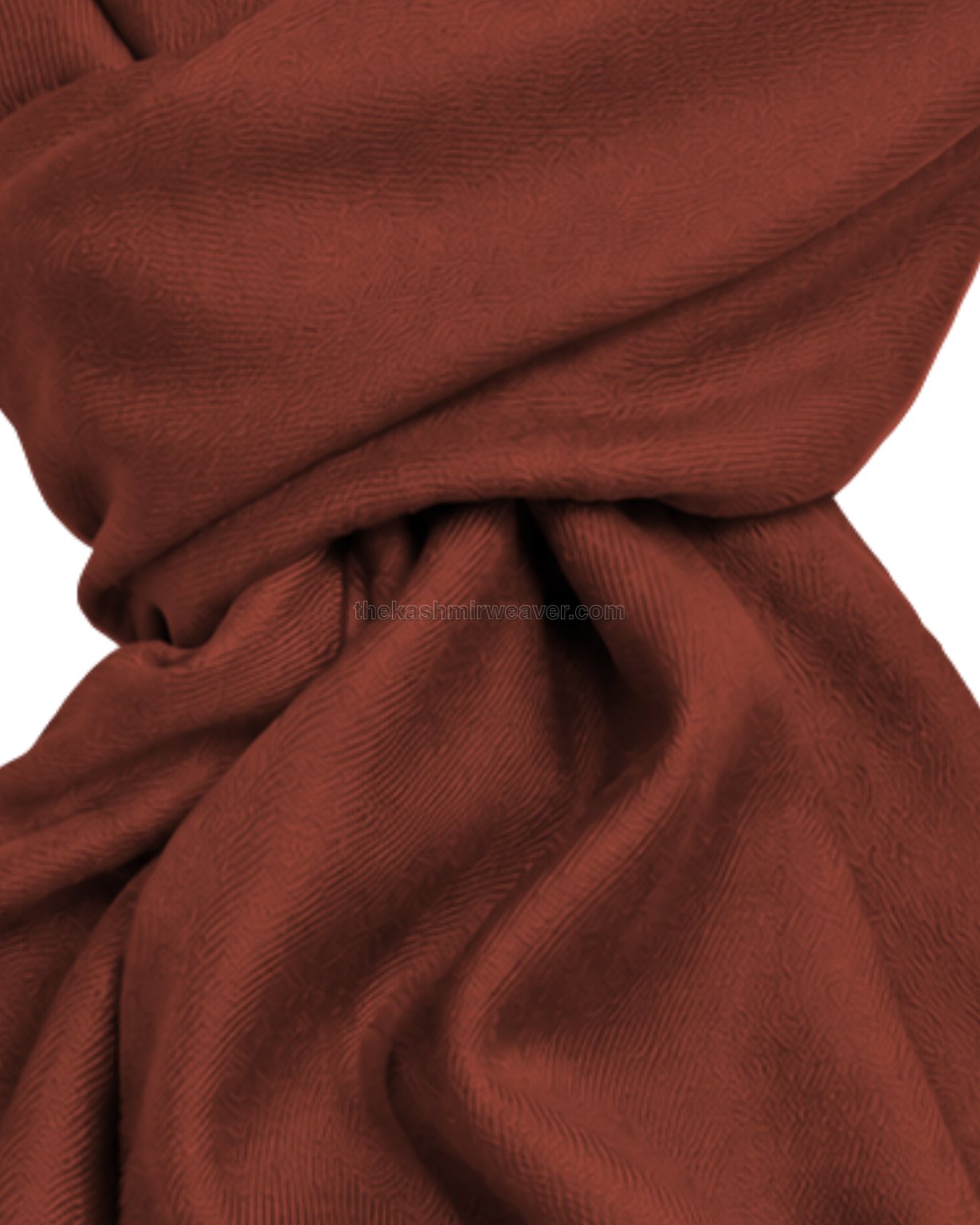 Rust Orange Cashmere Pashmina Shawl — close-up texture zoom