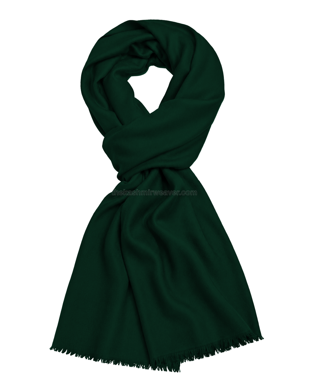 Green Cashmere Pashmina Shawl — flat view