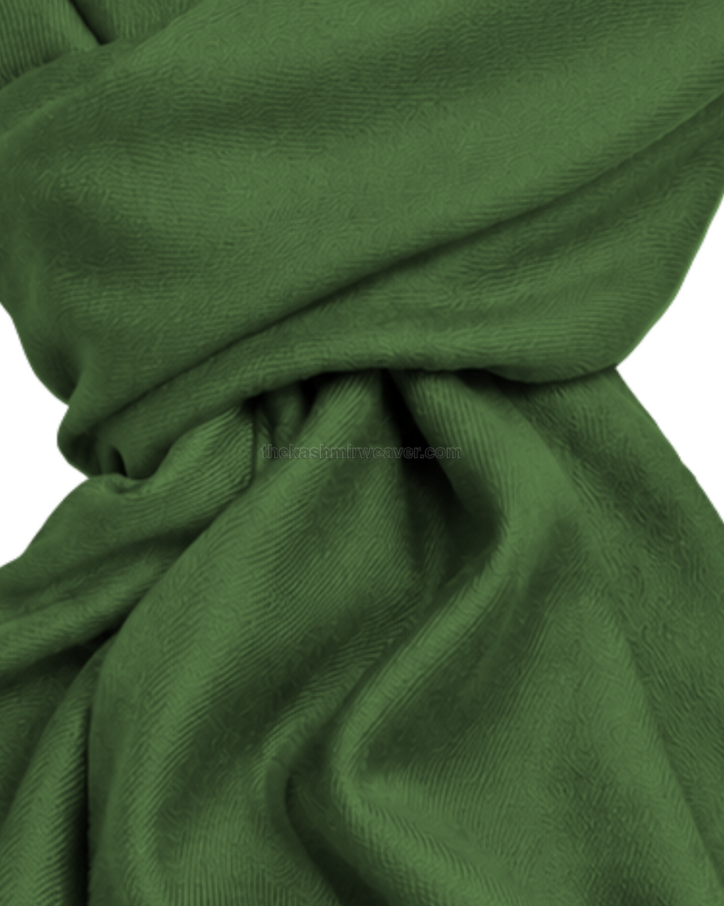 Green Cashmere Pashmina Shawl — close-up texture zoom
