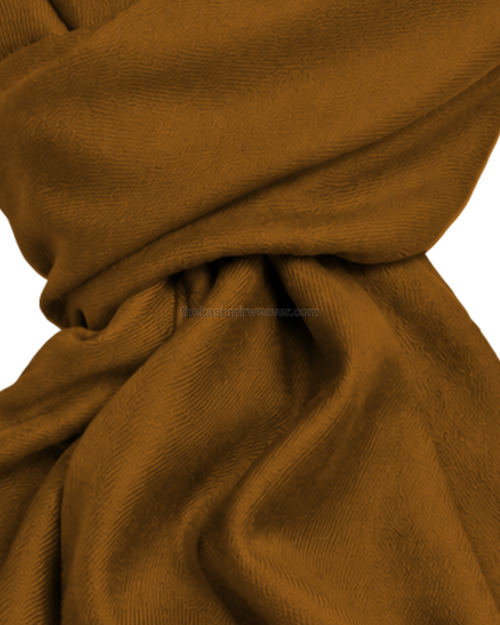 Amber Orange Cashmere Pashmina Shawl — close-up texture zoom