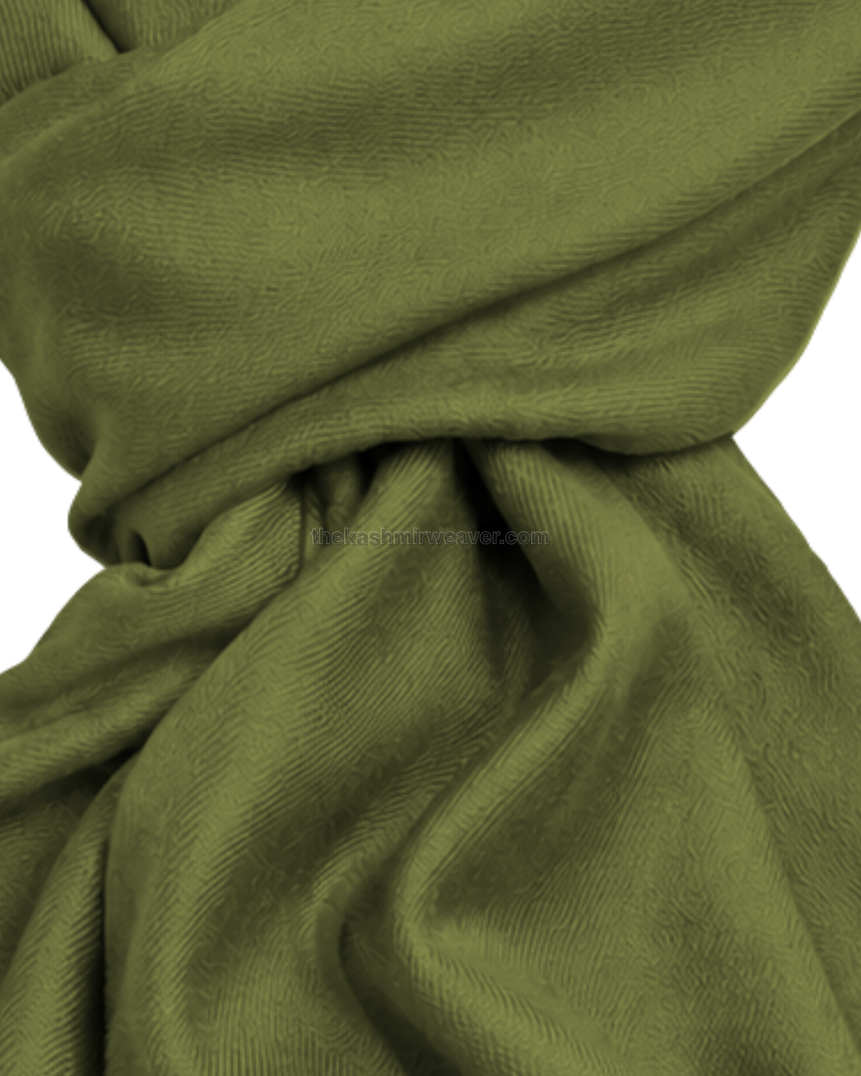 Olive Light Green Cashmere Pashmina Shawl — close-up texture zoom