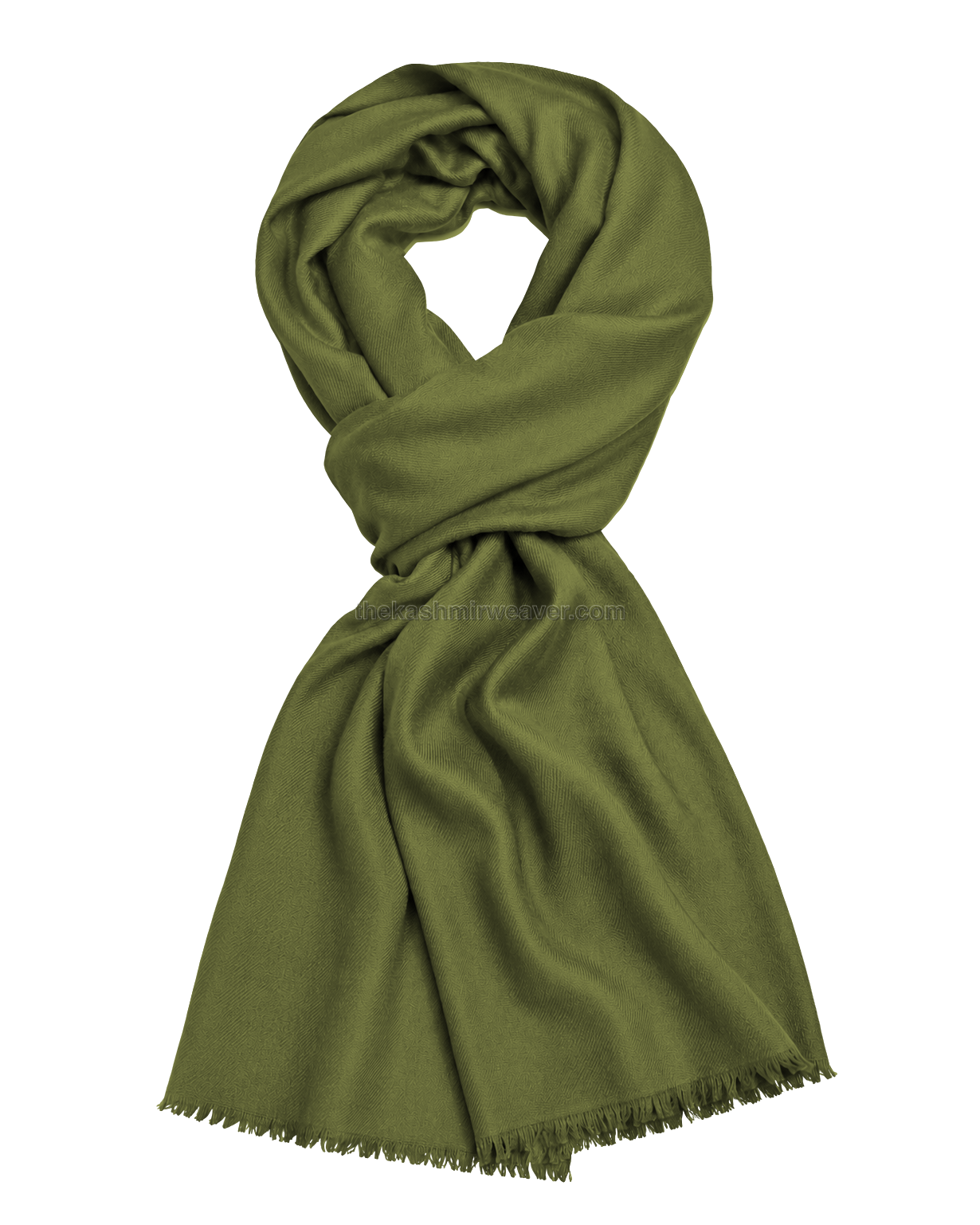 Olive Light Green Cashmere Pashmina Shawl — flat view