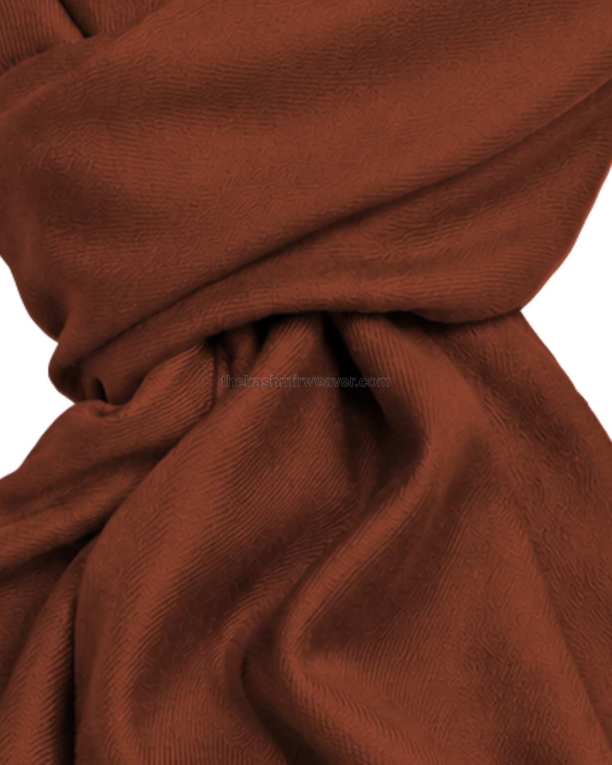 Rust Orange Cashmere Pashmina Shawl — close-up texture zoom