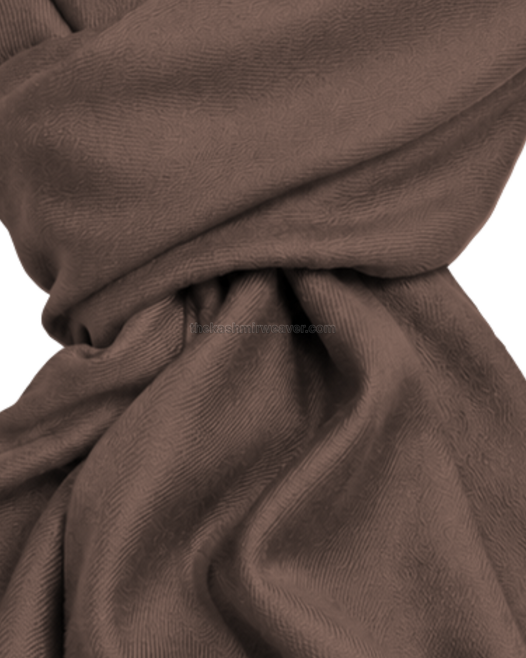 Cocoa Taupe Cashmere Pashmina Shawl — close-up texture zoom