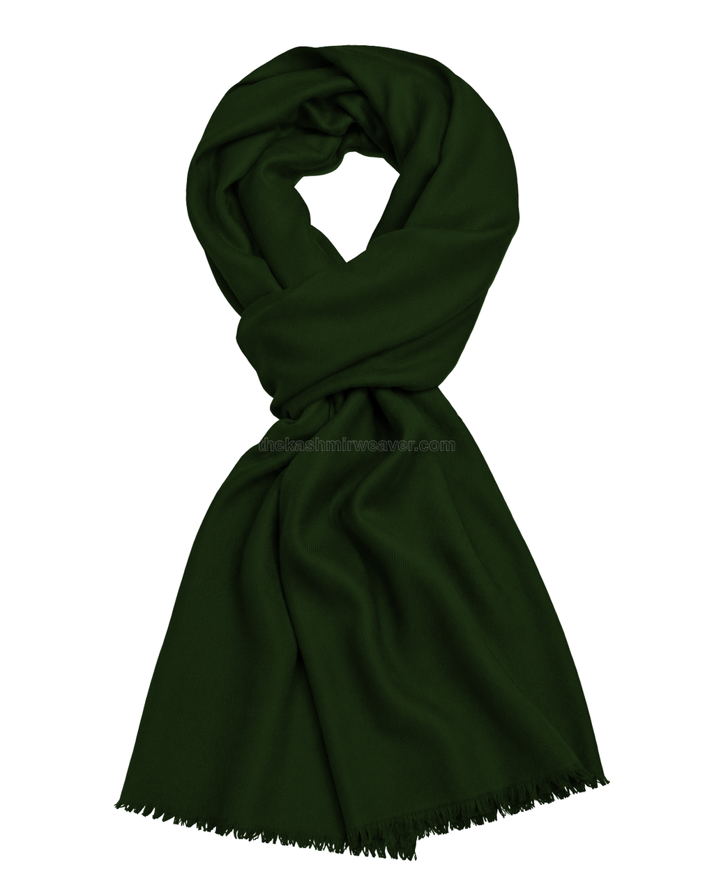 Green Cashmere Pashmina Shawl — flat view