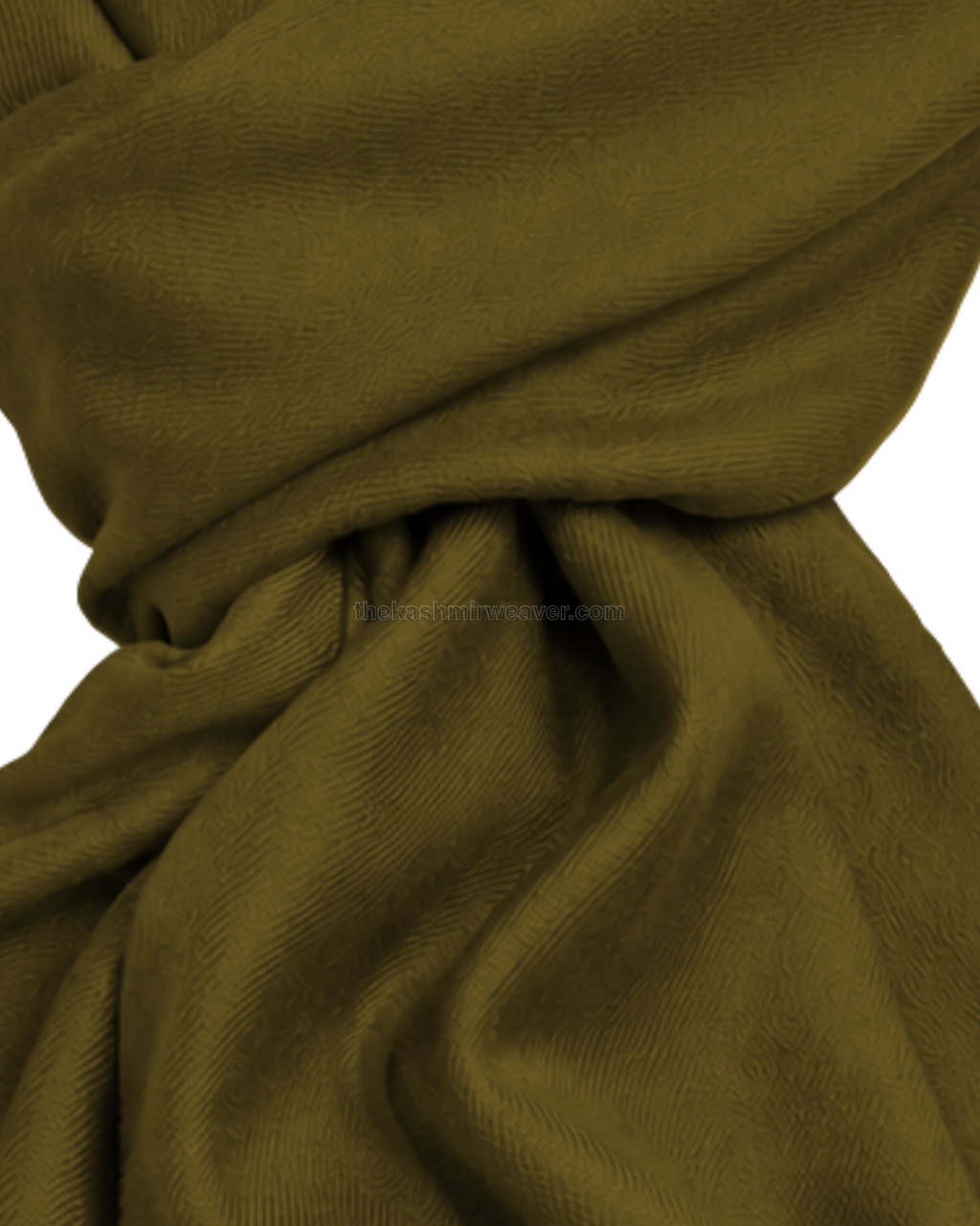 Olive-Drab Brown Cashmere Pashmina Shawl — close-up texture zoom