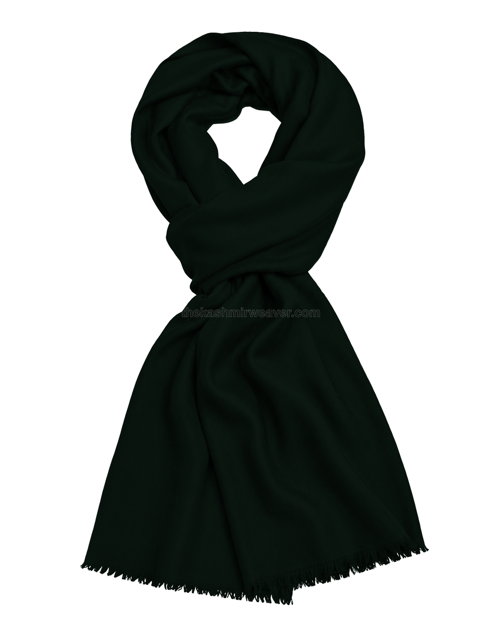 Green Cashmere Pashmina Shawl — flat view