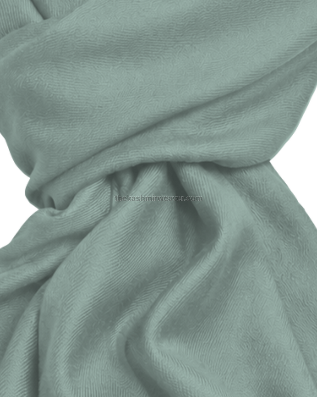 Sage-Pale Green Cashmere Pashmina Shawl — close-up texture zoom