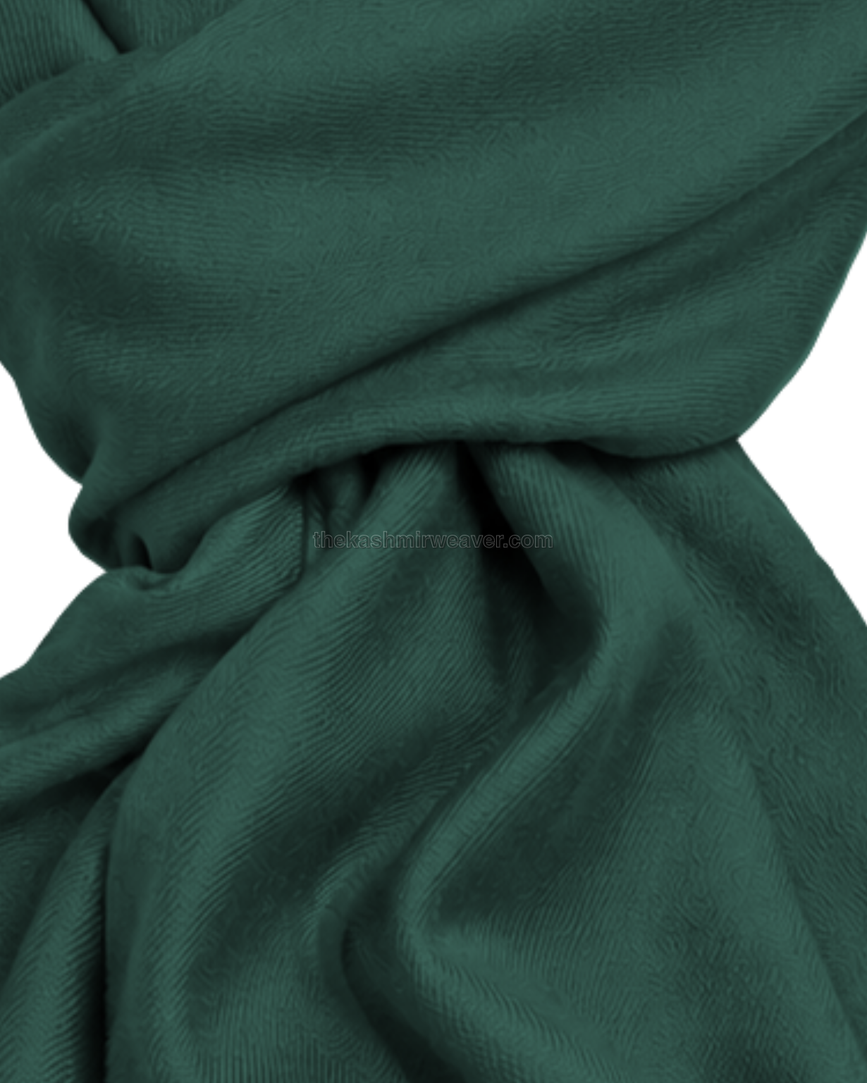Pine Green Cashmere Pashmina Shawl — close-up texture zoom