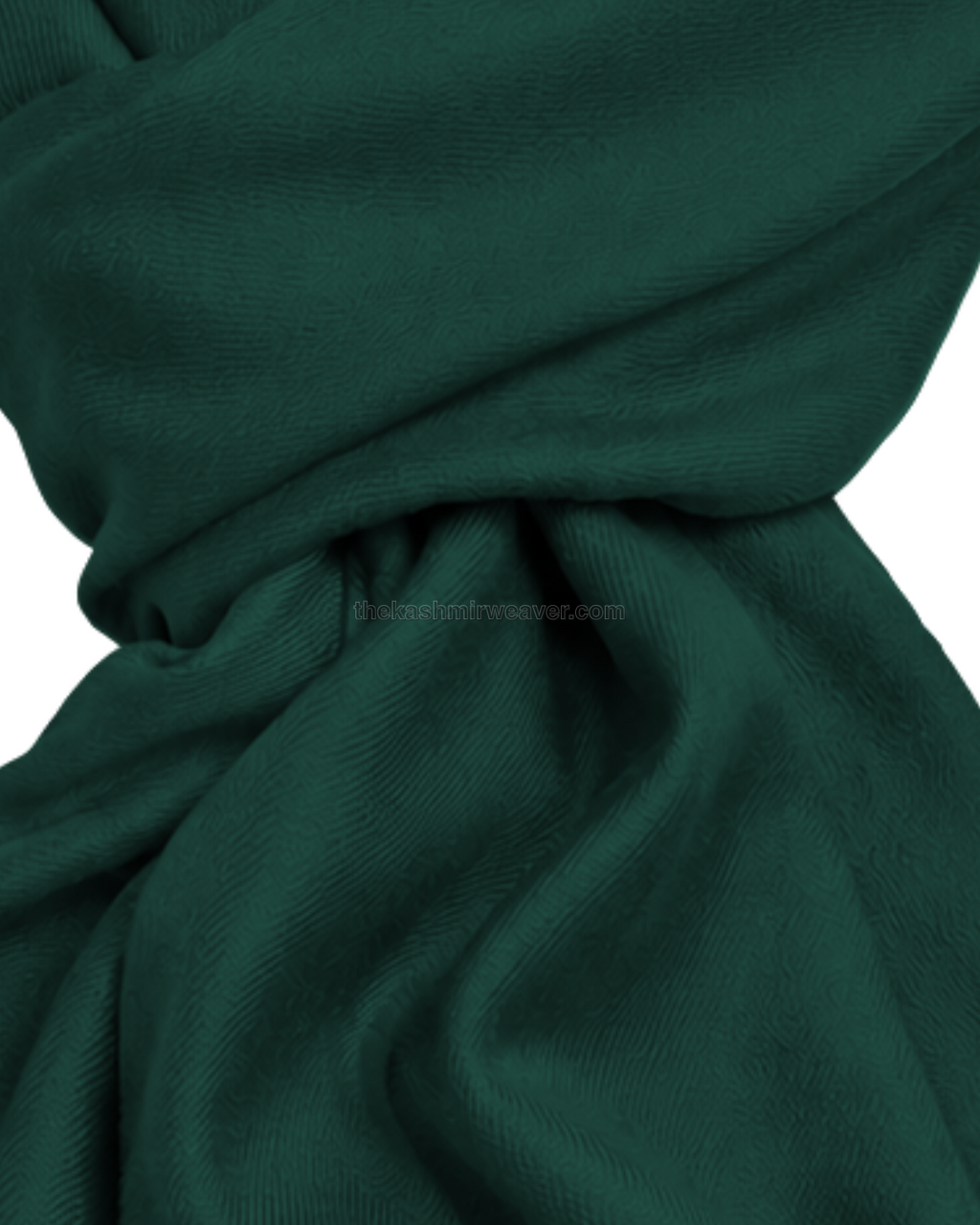Pine Green Cashmere Pashmina Shawl — close-up texture zoom