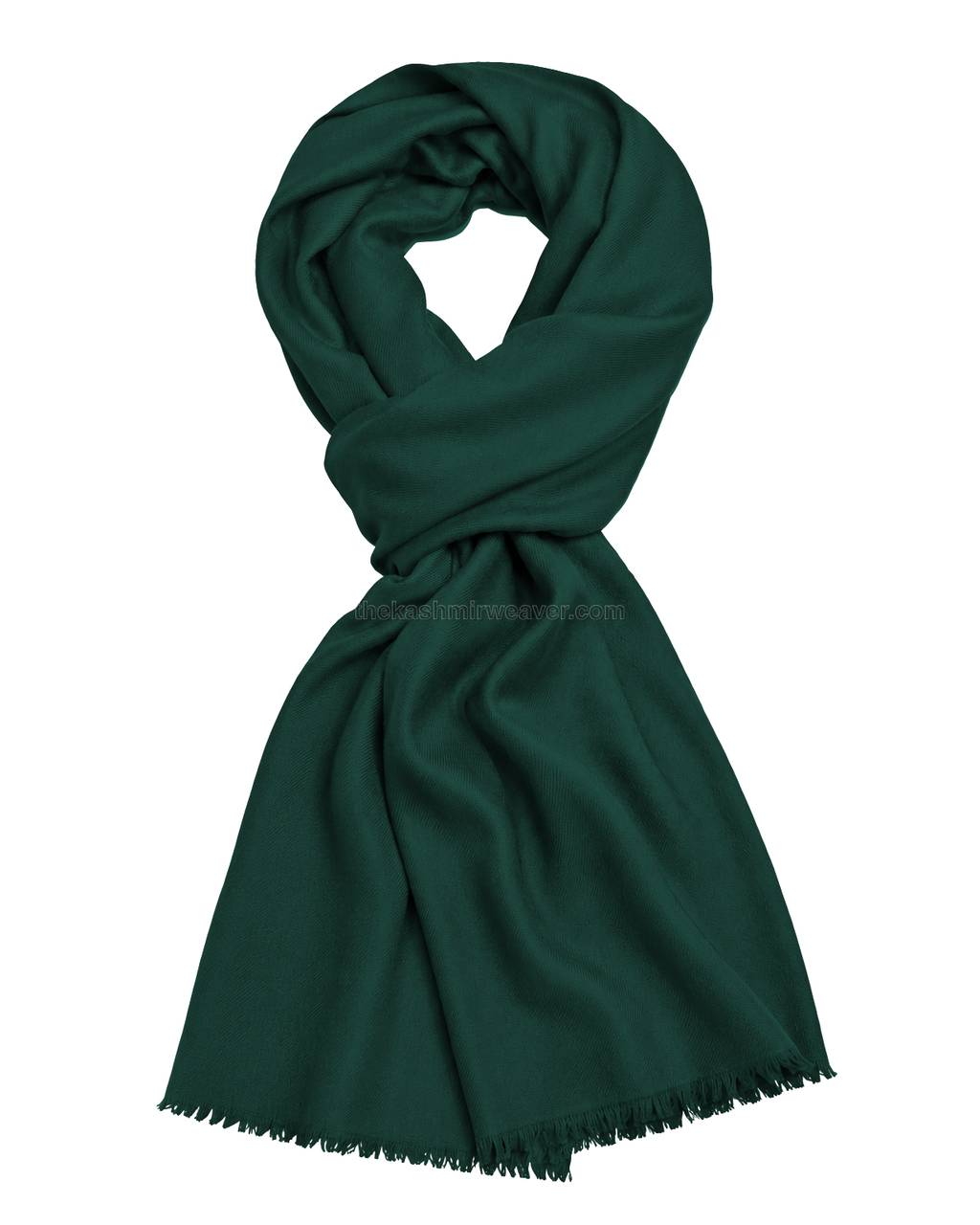 Pine Green Cashmere Pashmina Shawl — flat view