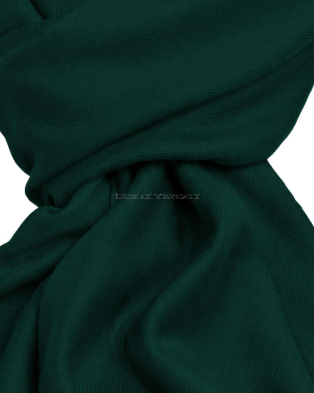 Forest Green Cashmere Pashmina Shawl — close-up texture zoom