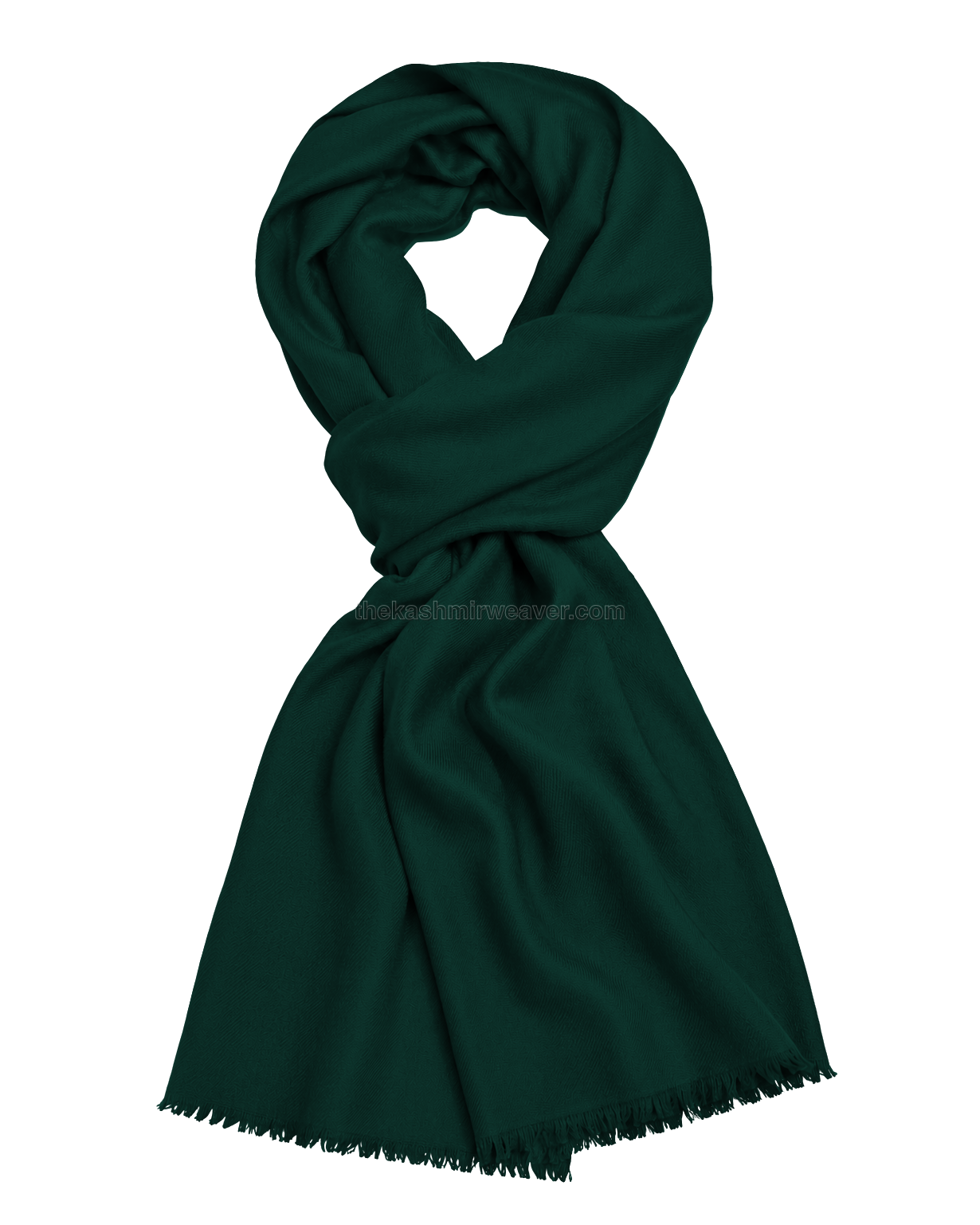 Forest Green Cashmere Pashmina Shawl — flat view