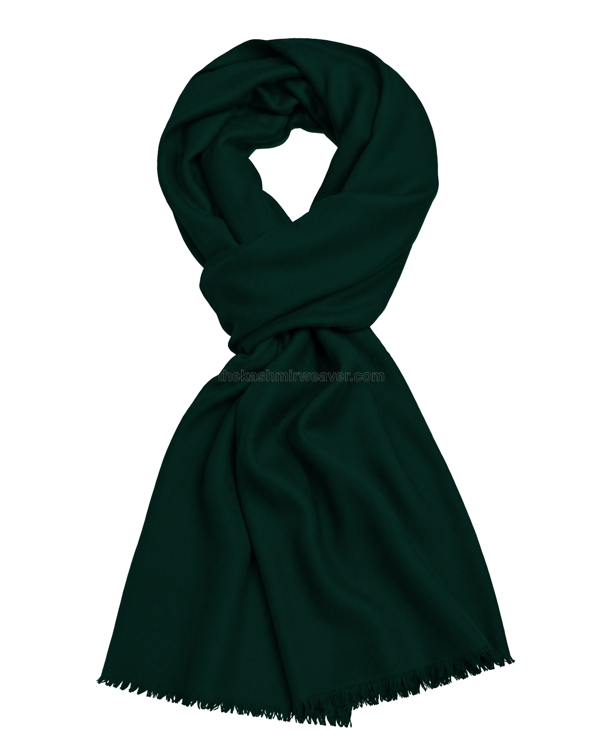 Dark Forest Green Cashmere Pashmina Shawl — flat view