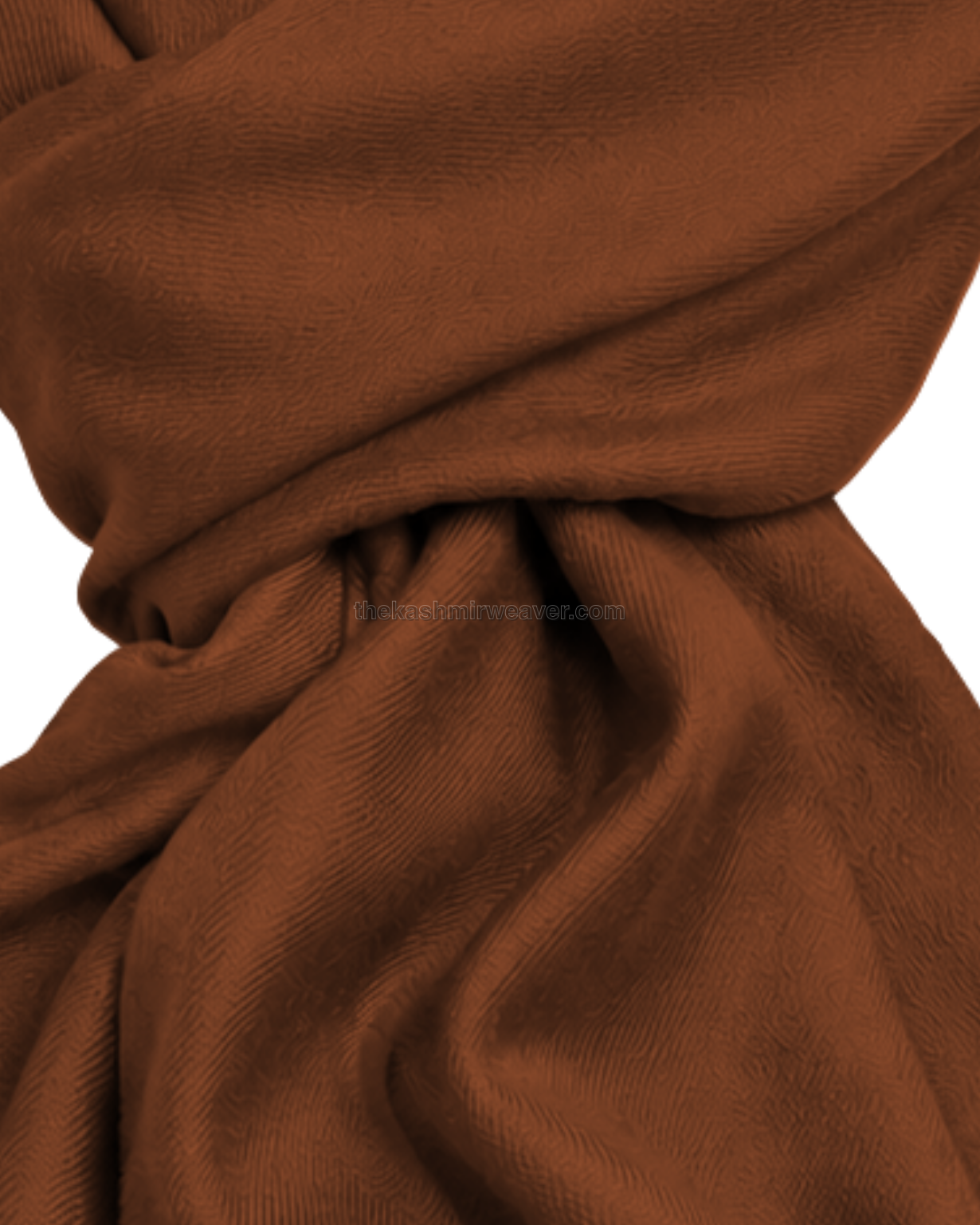 Rust Orange Cashmere Pashmina Shawl — close-up texture zoom