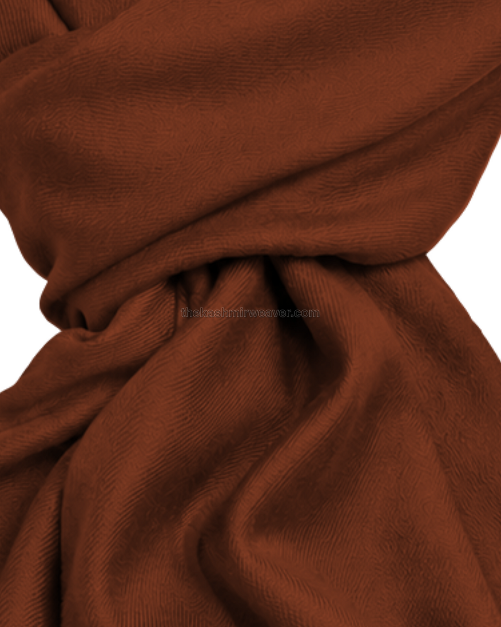 Burnt Orange Cashmere Pashmina Shawl — close-up texture zoom