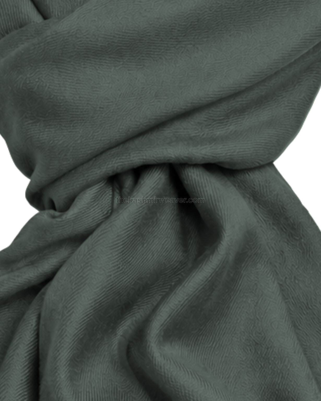 Sage-Grey Grey Cashmere Pashmina Shawl — close-up texture zoom