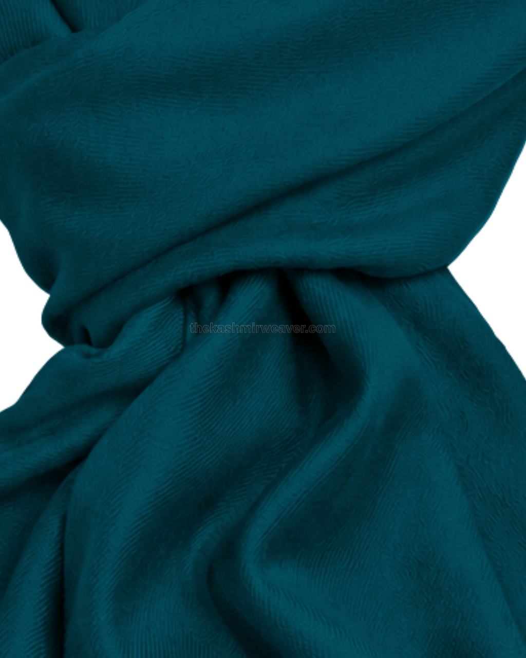 Dark Teal Blue Cashmere Pashmina Shawl — close-up texture zoom