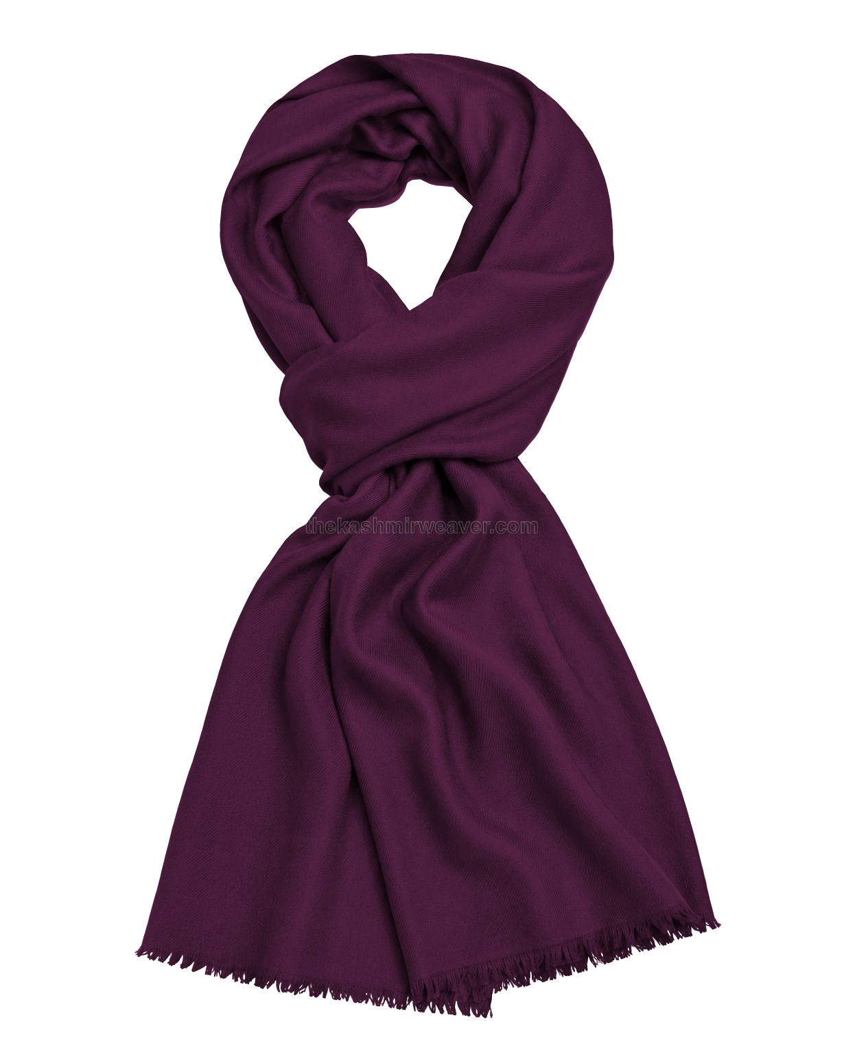 Plum Purple Cashmere Pashmina Shawl — flat view