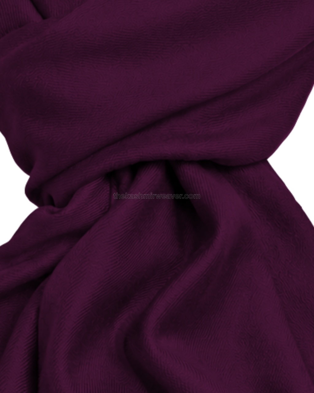 Deep Plum Purple Cashmere Pashmina Shawl — close-up texture zoom