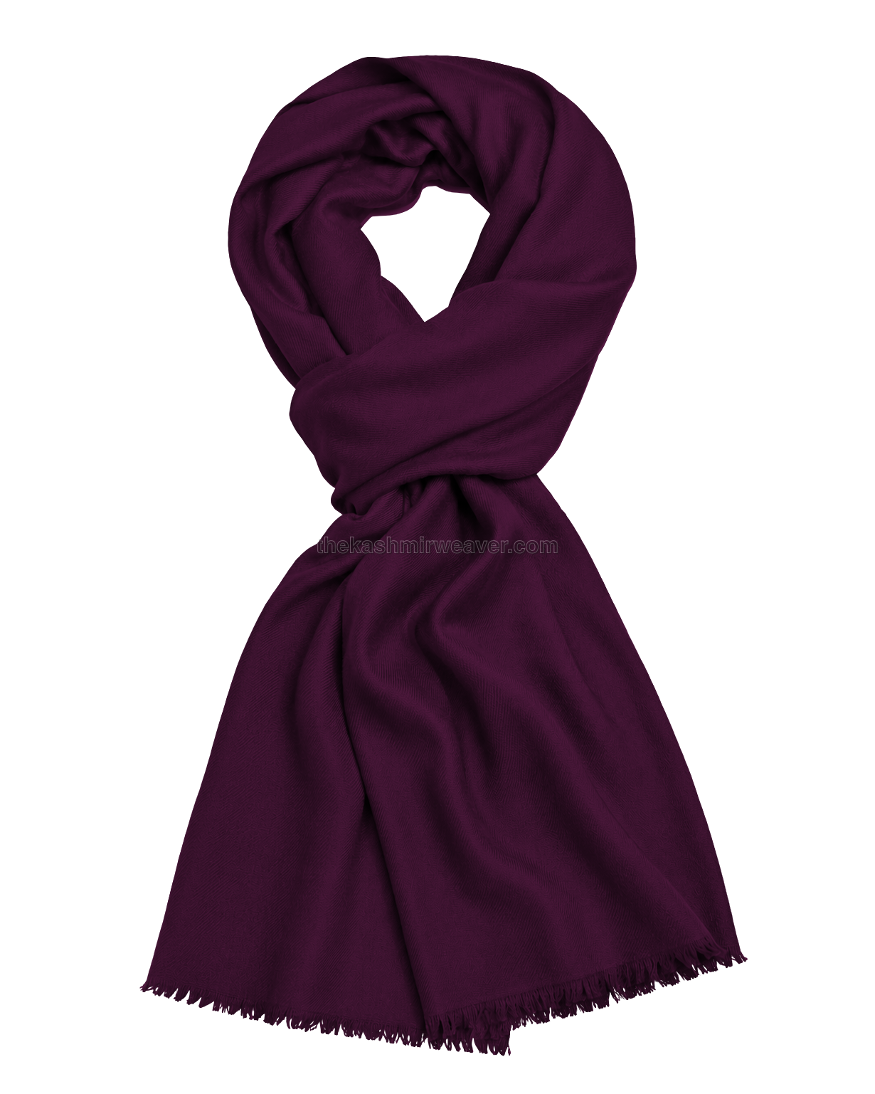 Deep Plum Purple Cashmere Pashmina Shawl — flat view