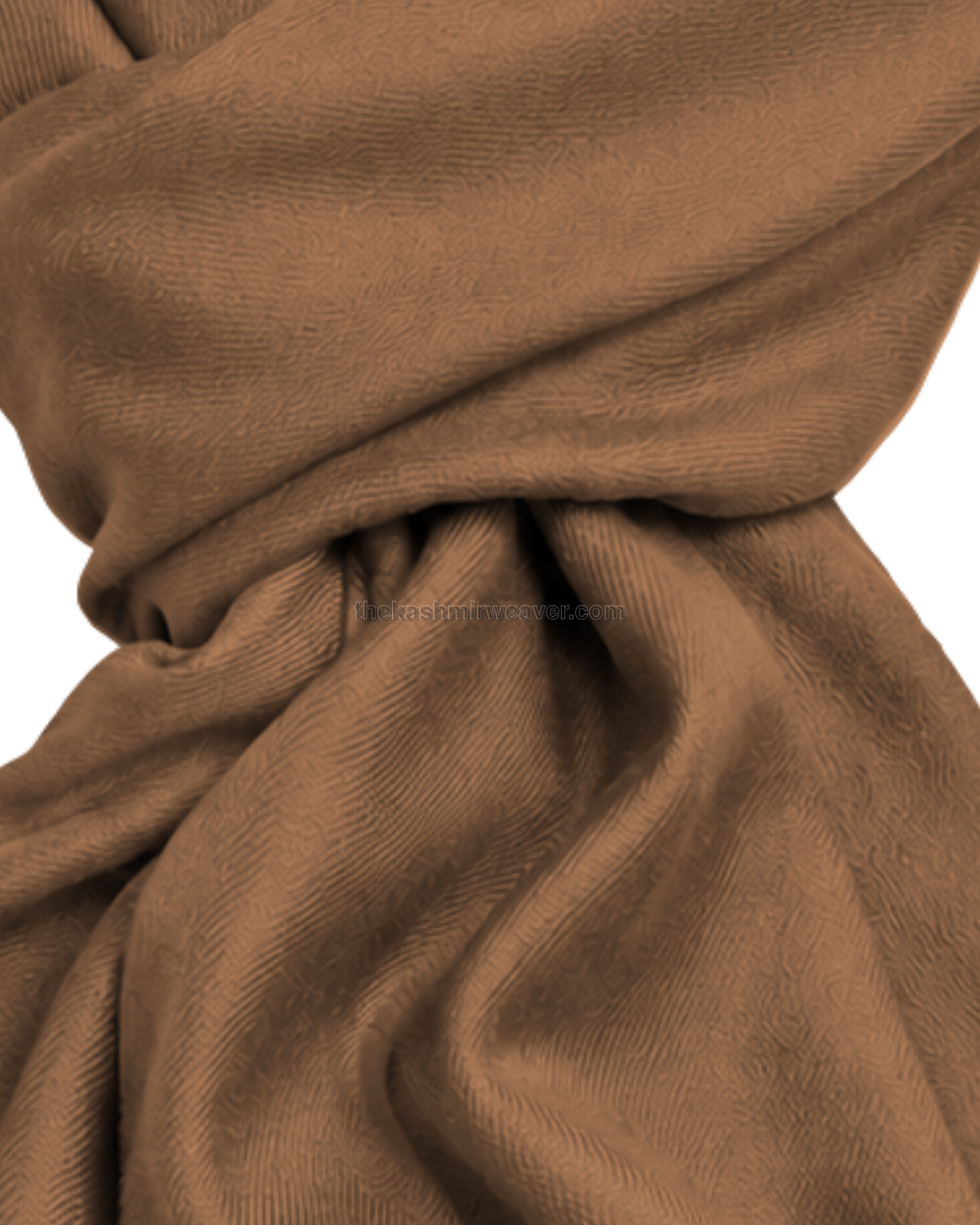 Peach Orange Cashmere Pashmina Shawl — close-up texture zoom