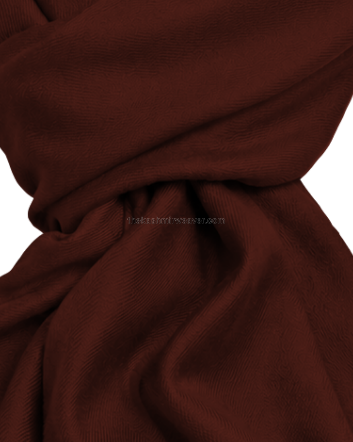 Deep Brown Maroon Cashmere Pashmina Shawl — close-up texture zoom