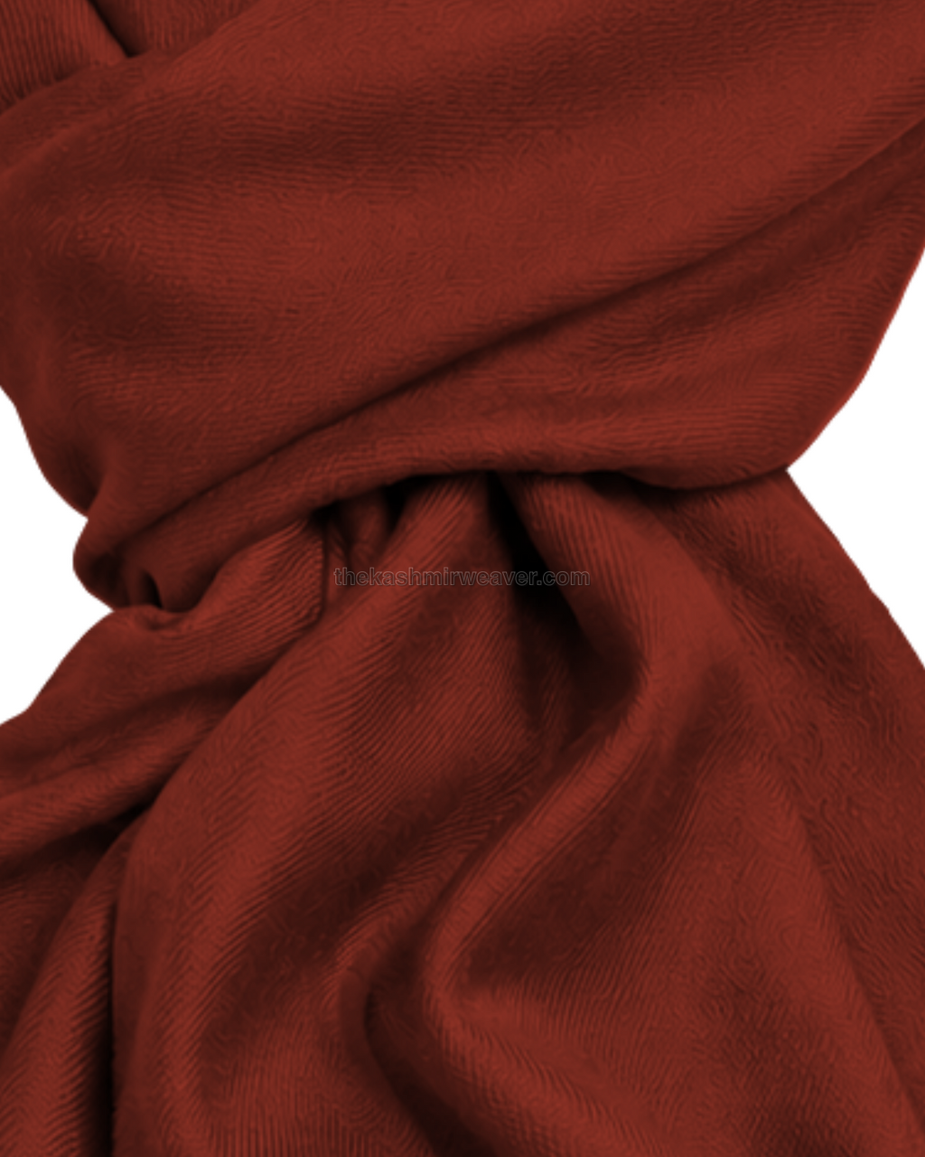 Brick Red Cashmere Pashmina Shawl — close-up texture zoom