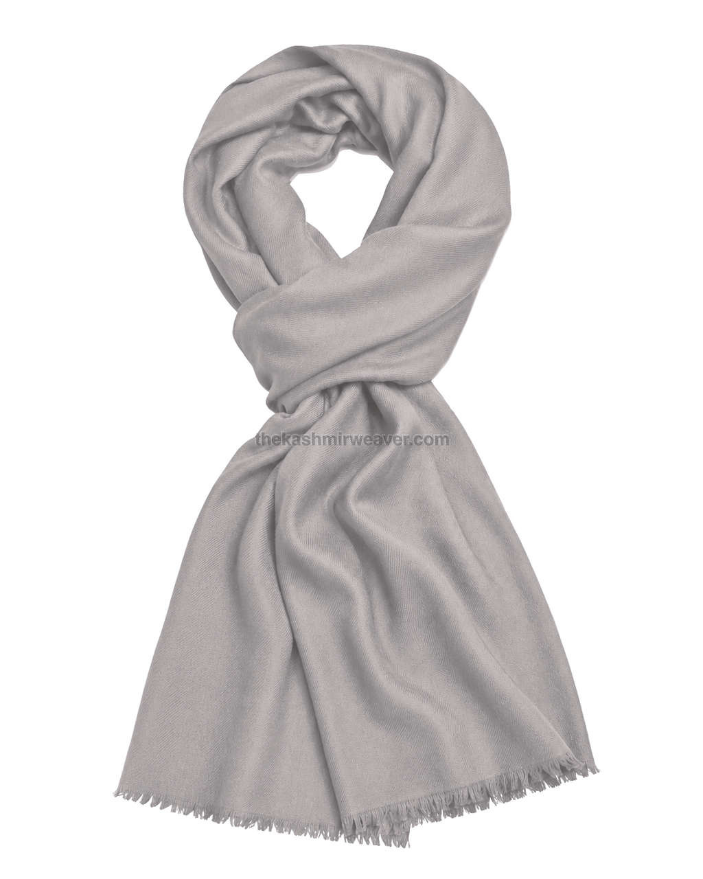 Ash White Cashmere Pashmina Shawl — flat view