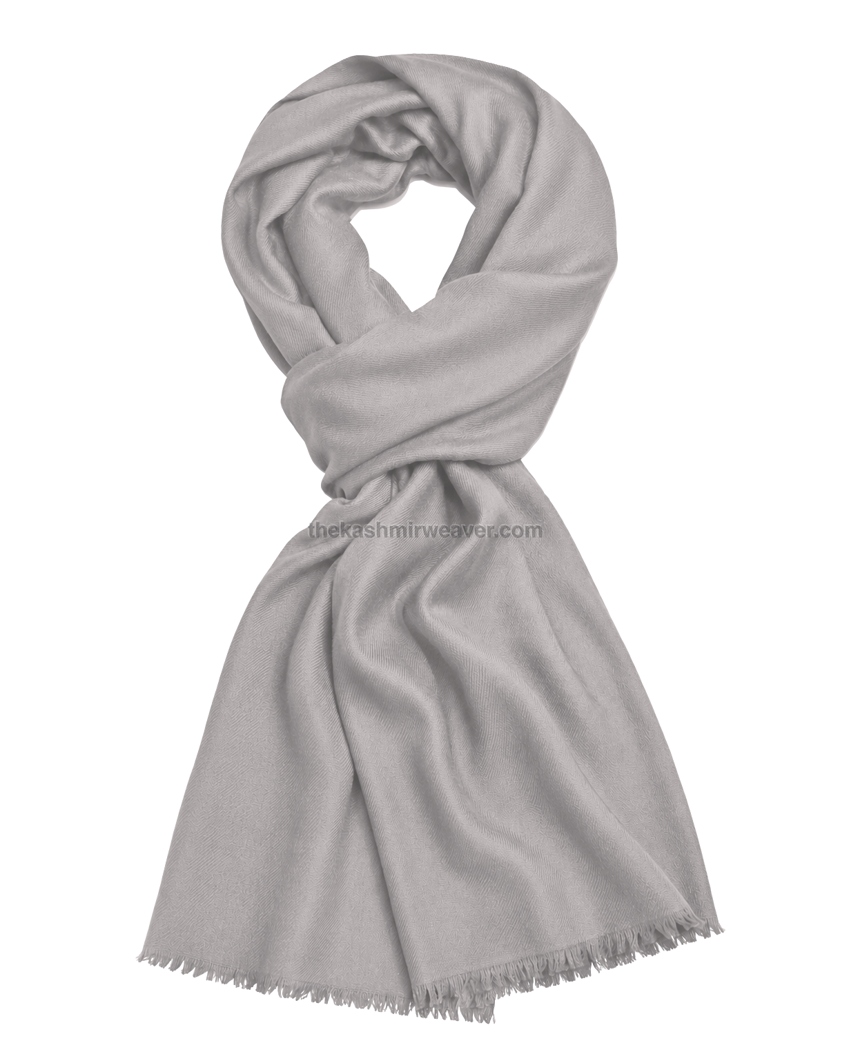 Ash White Cashmere Pashmina Shawl — flat view