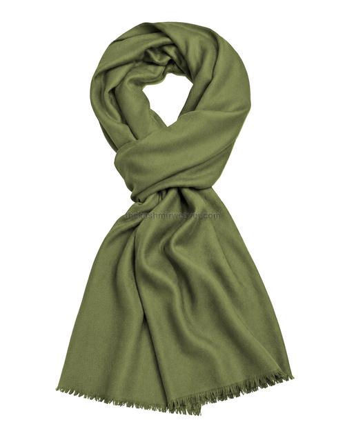 Chartreuse Green Cashmere Pashmina Shawl — flat view