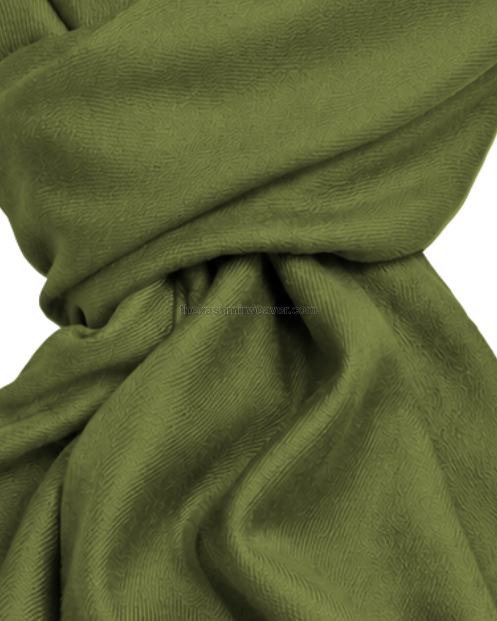 Olive Light Green Cashmere Pashmina Shawl — close-up texture zoom